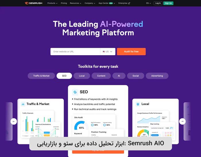 ابزار تحلیل داده برای سئو و بازاریابی: Semrush AIO